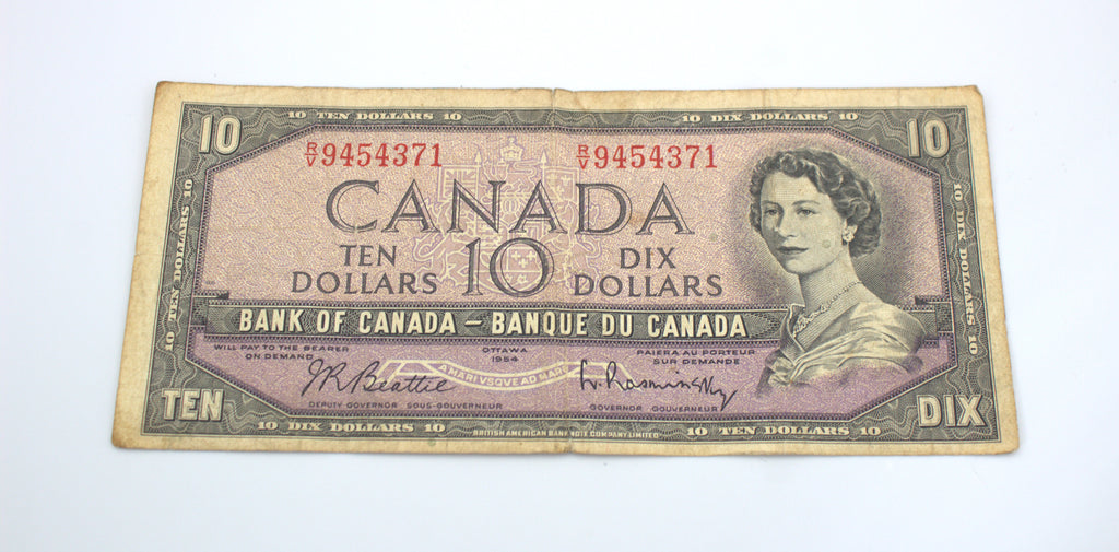 1954 Bank of Canada $10 Banknote, F-12
