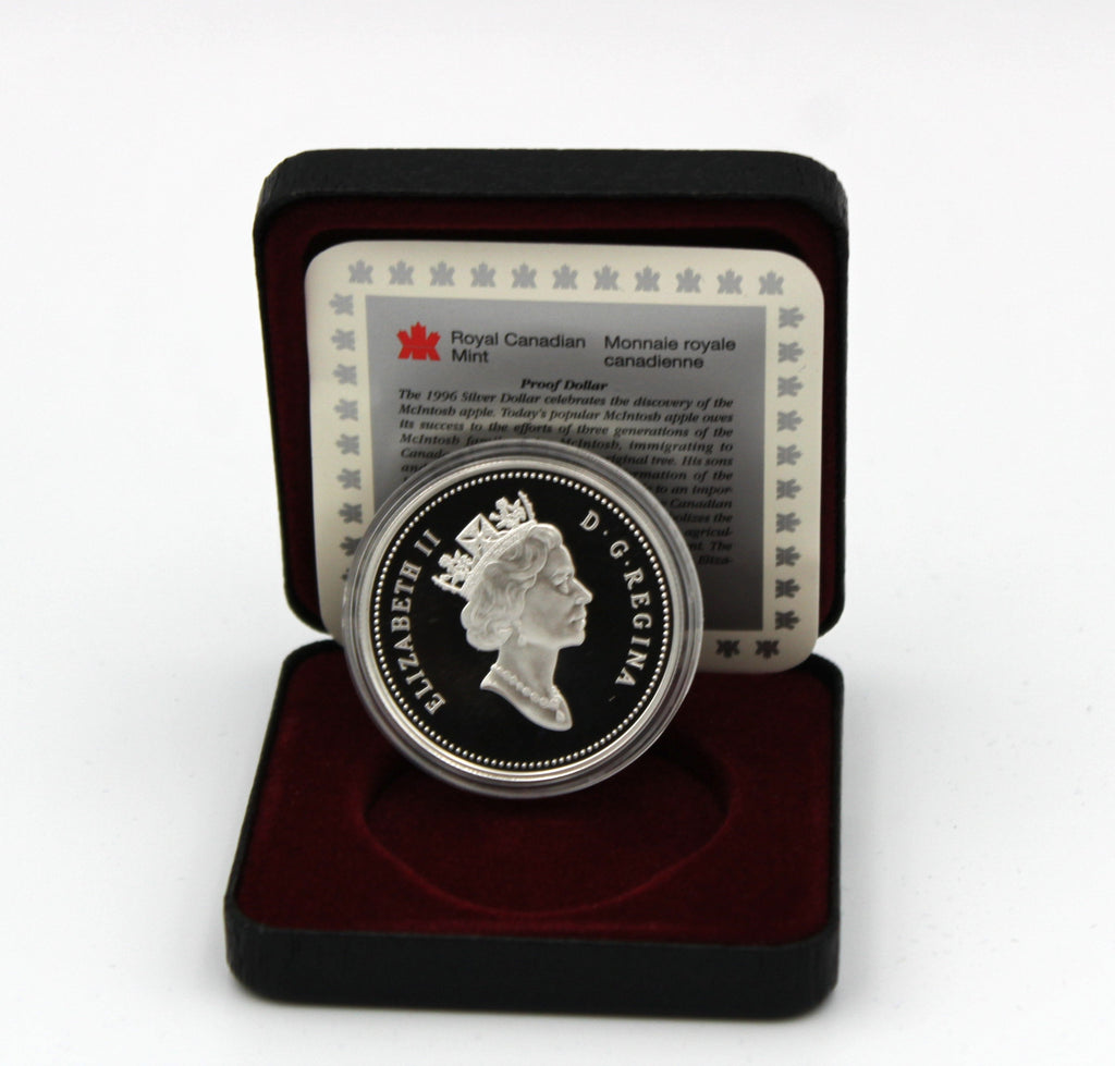 1996 Canadian 200th Anniversary McIntosh Apple Proof Silver Dollar Coin