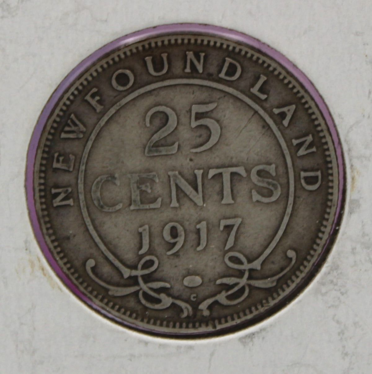1917-C Newfoundland 25 Cents Coin
