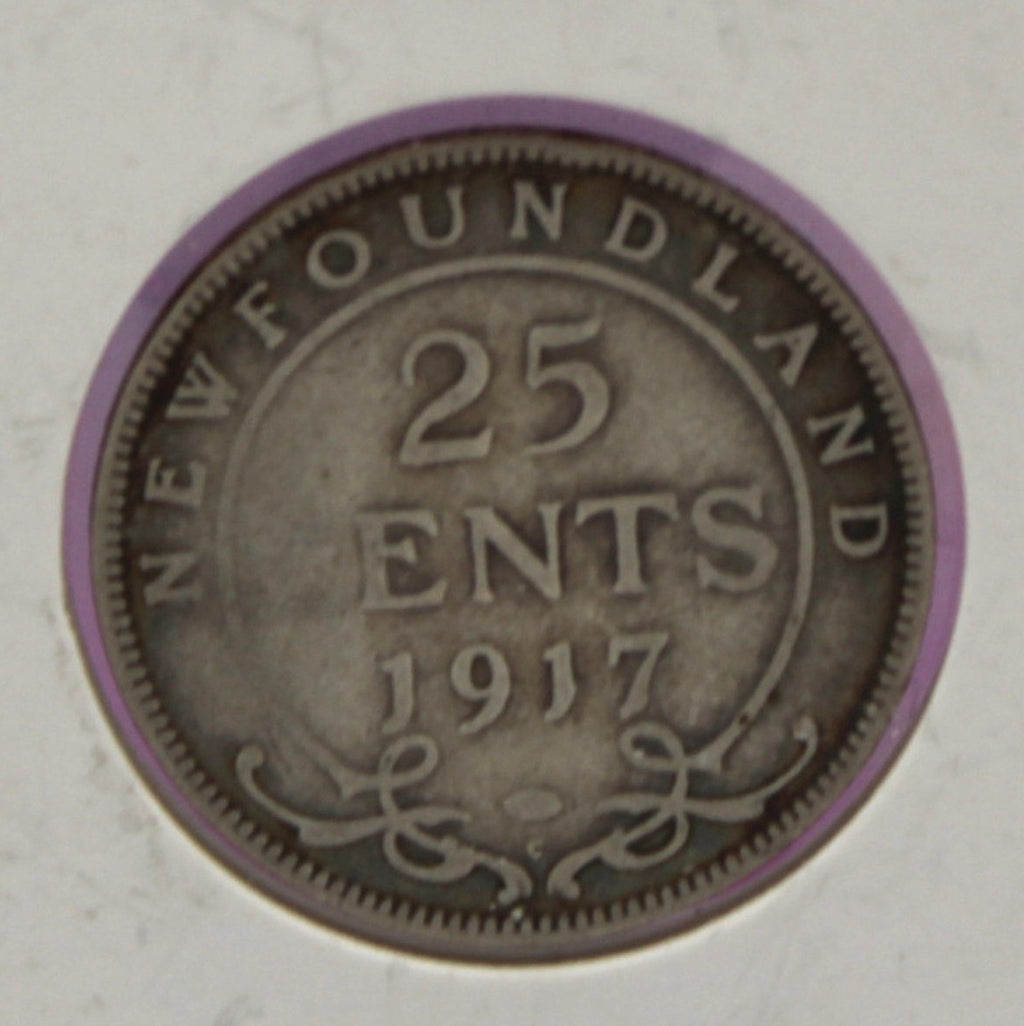 1917 Newfoundland 25 Cents Coin, G-4