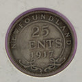 1917 Newfoundland 25 Cents Coin, G-4