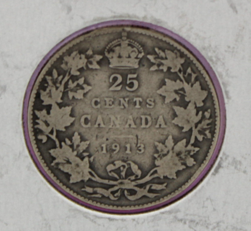 1913 Canada 25 Cents Coin, VG-8