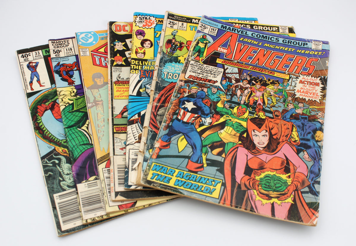 Bronze Age Marvel and DC Comic Book Lot, Spider-Man, Thor, Superman
