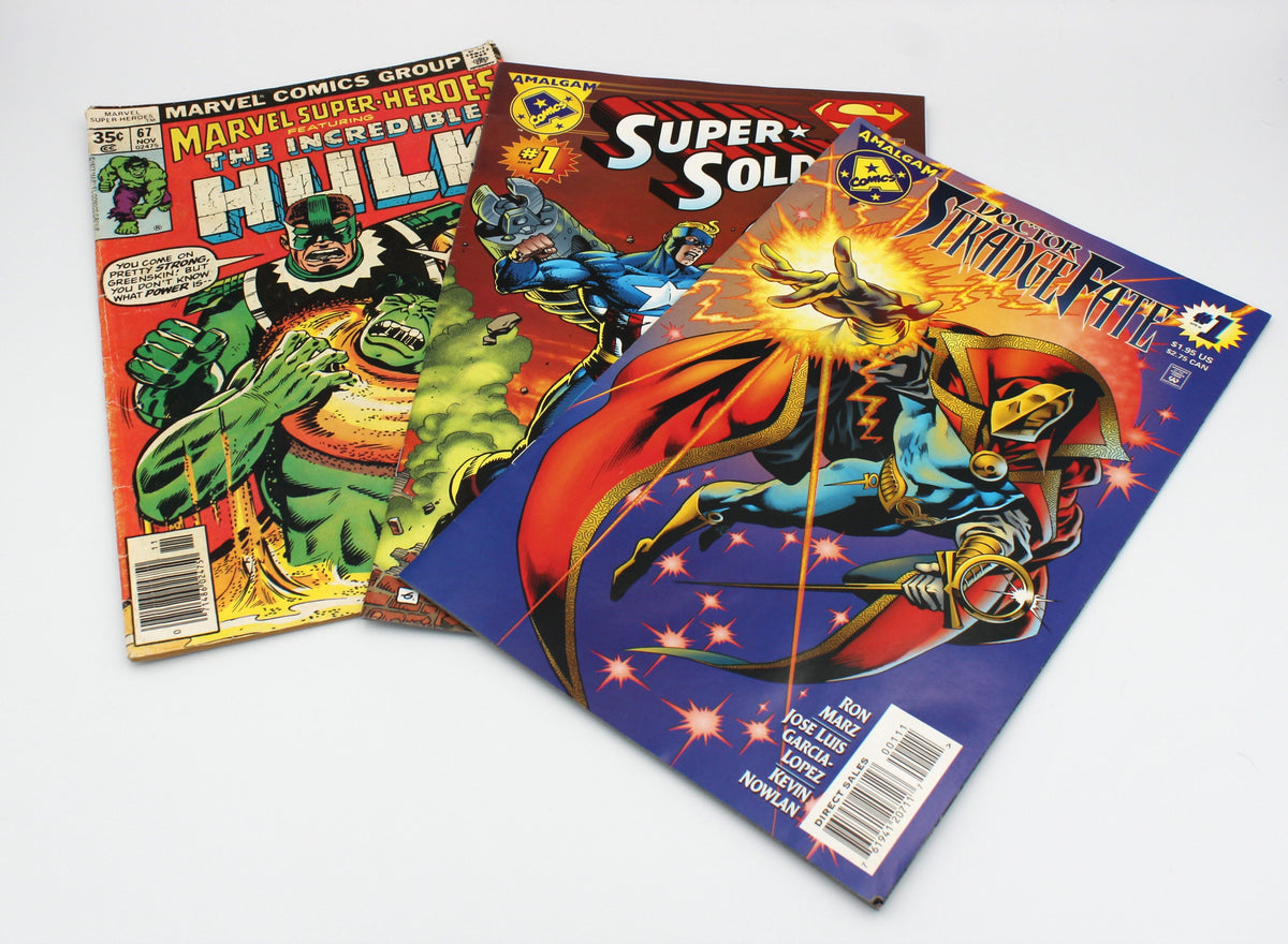 Vintage 3-Comic Lot ft. Marvel Super Heroes & Amalgam