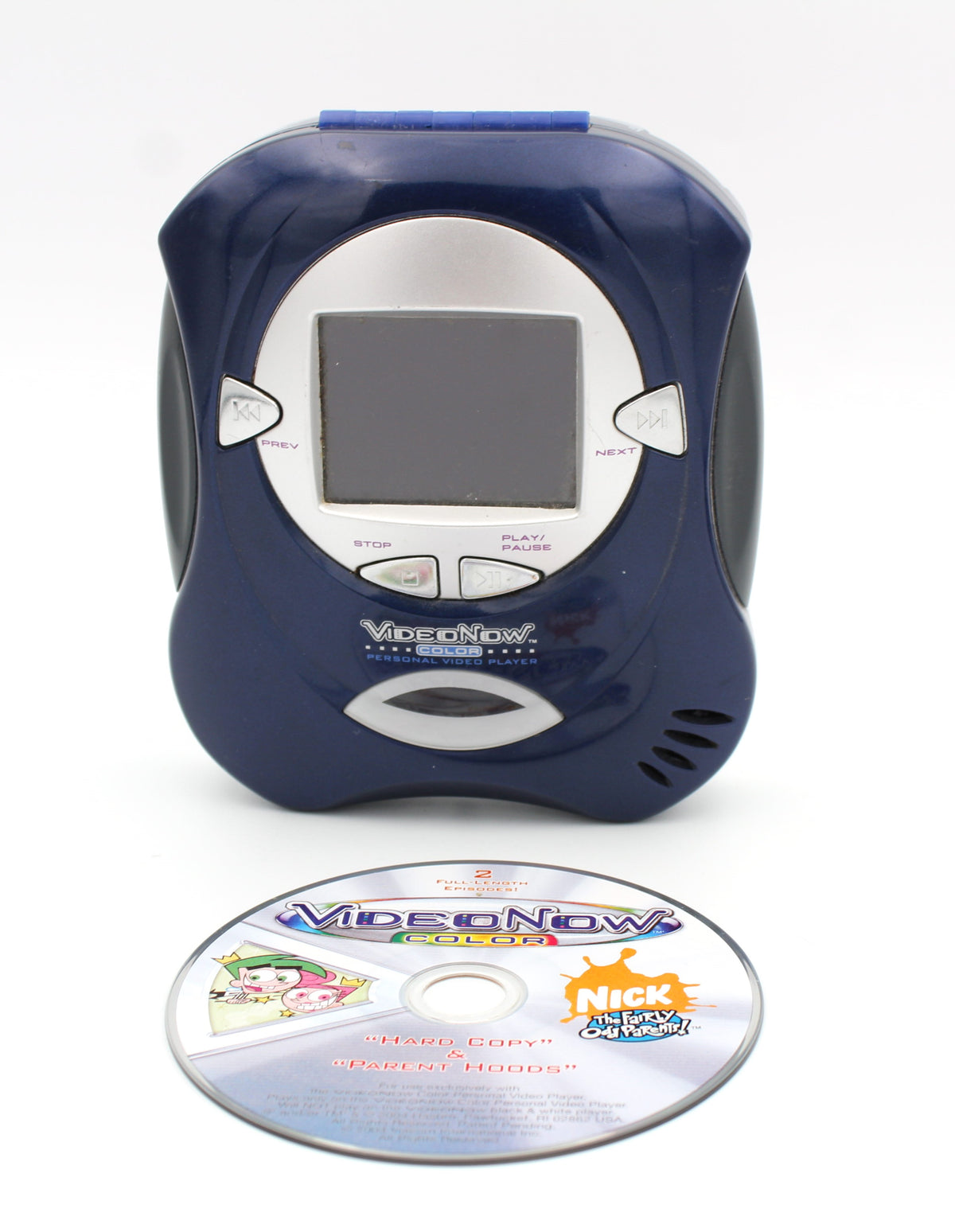 VideoNow Color (2004 Hasbro) Blue Player, Tested & Working, Includes Fairly OddParents Disc