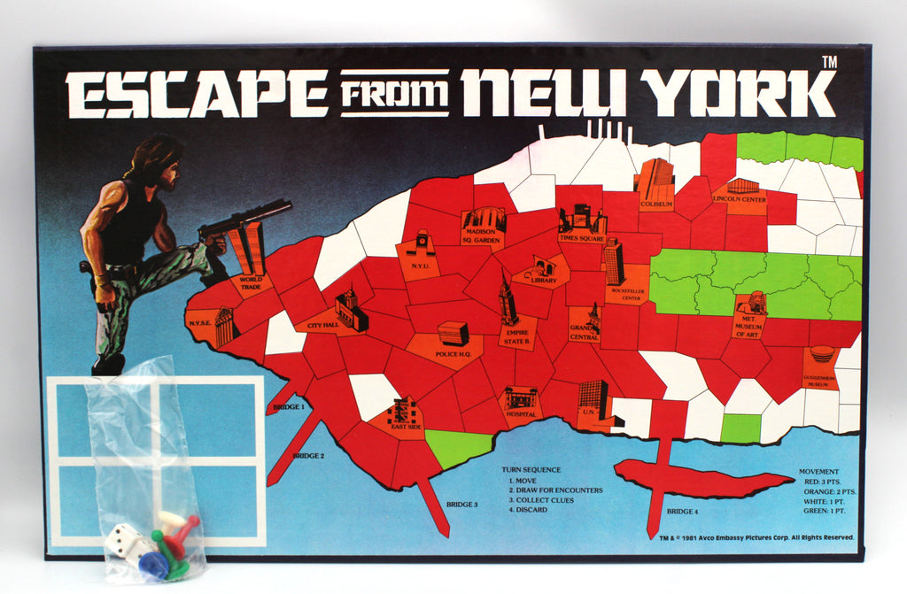 Rare 1981 Escape From New York Board Game, G Box, Mint/Unplayed Contents