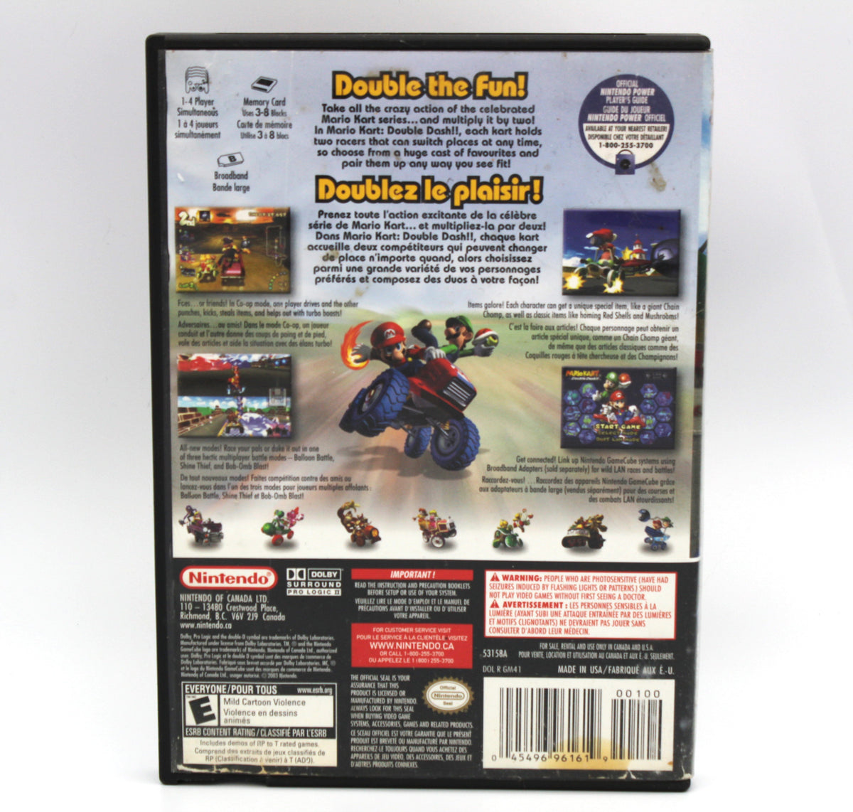 Mario Kart: Double Dash!! (Nintendo GameCube, 2003) Special Edition w/ Bonus Disc