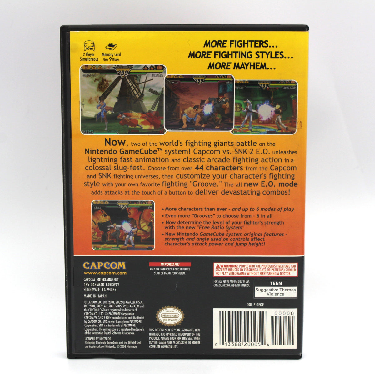 Capcom vs. SNK 2 EO (Nintendo GameCube, 2002), Tested & Working
