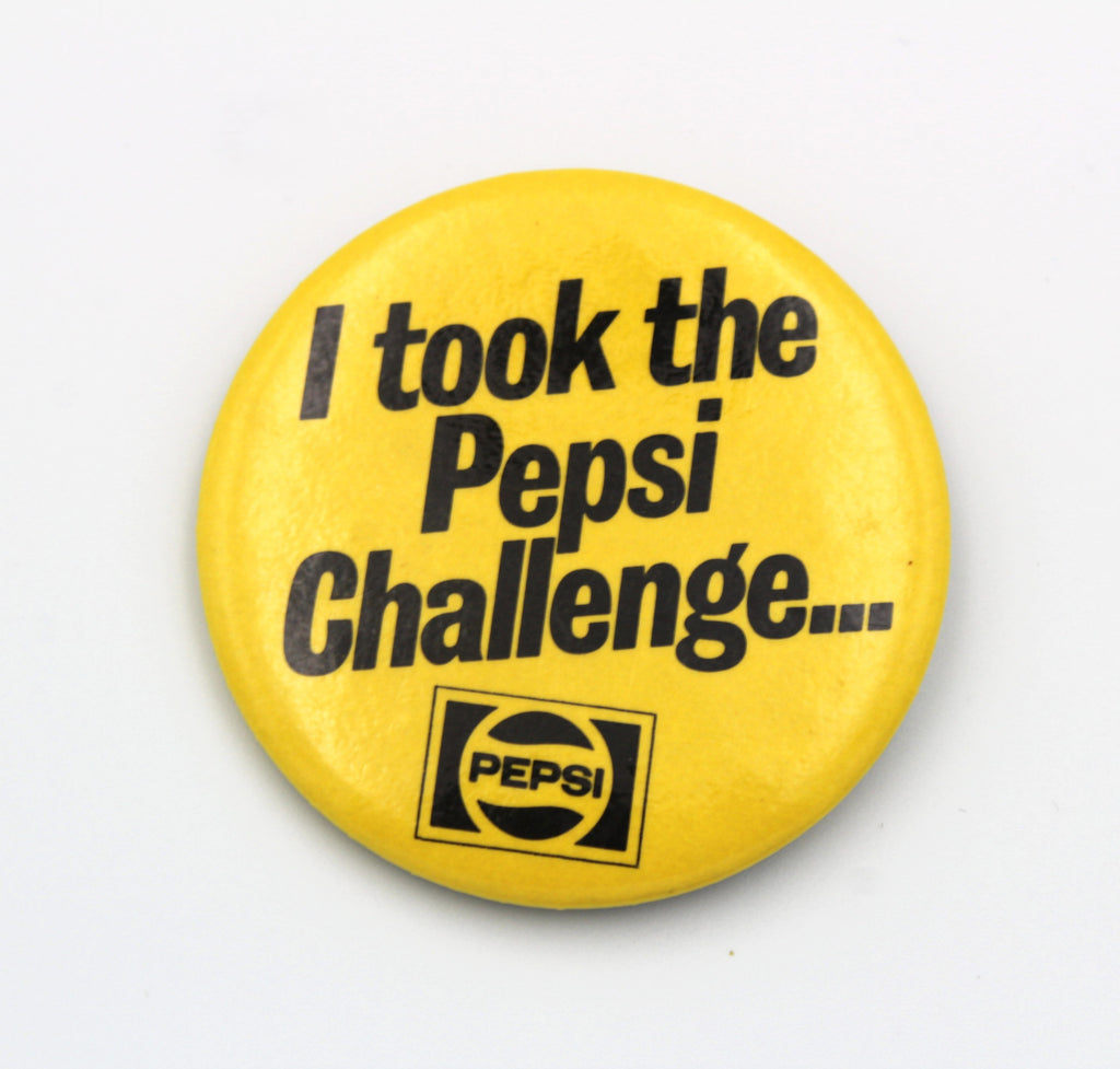 Vintage 1980's Pepsi Challenge Pinback Made by HAS Novelties Ltd.