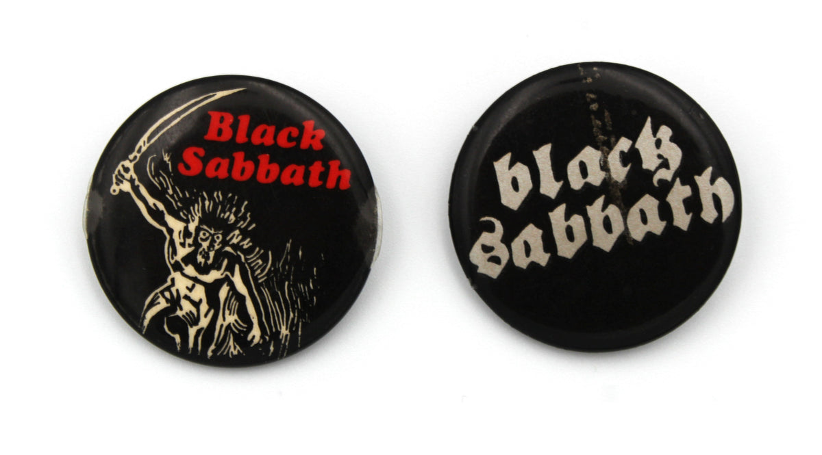 c. 1970's - 1980's Pair of Black Sabbath Pinback Buttons