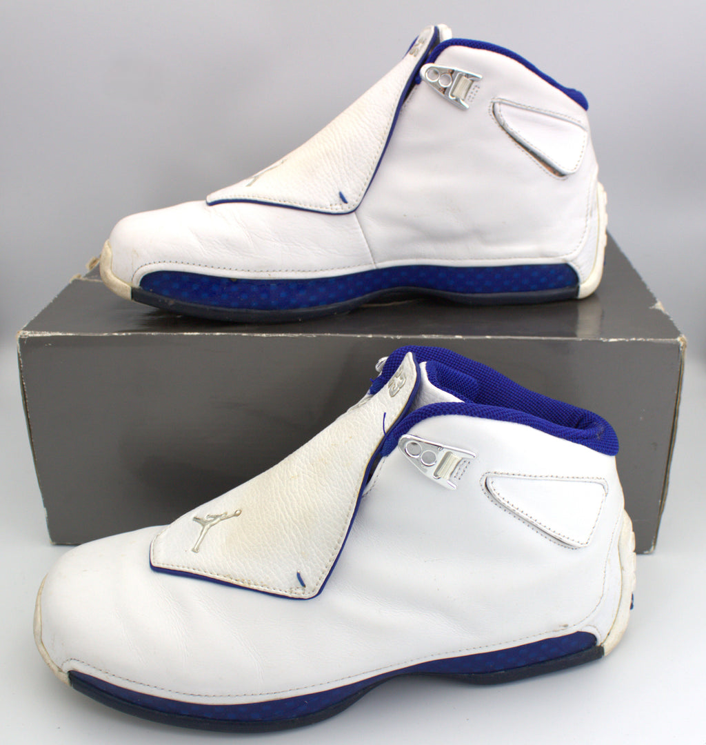 Air Jordan 18 OG 2003 White Sport Royal, Size 7.5, Original Box
