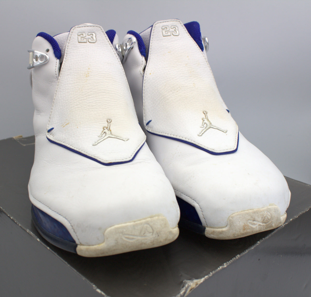 Air Jordan 18 OG 2003 White Sport Royal, Size 7.5, Original Box