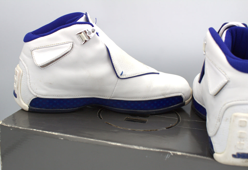 Air Jordan 18 OG 2003 White Sport Royal, Size 7.5, Original Box